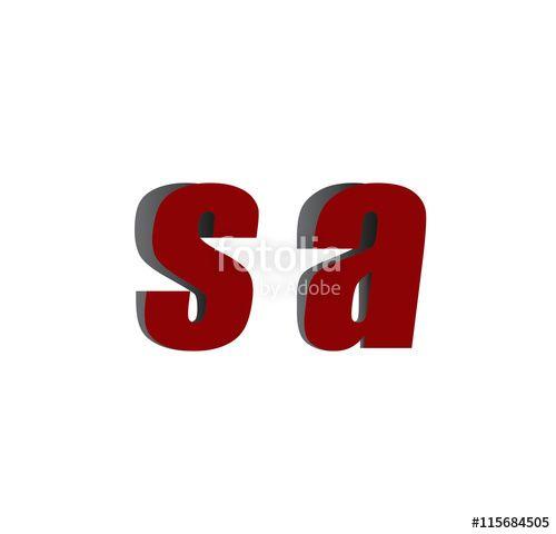 Red SA Logo - Sa Logo Initial Red And Shadow Stock Image And Royalty Free Vector