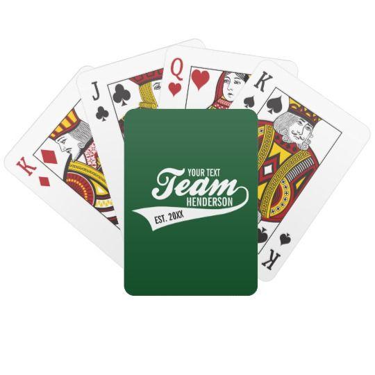 Cool Custom Team Logo - Funny Cool Sports Team Logo Your Custom Team Name Playing Cards ...
