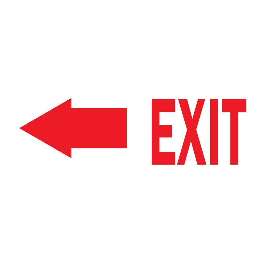 Arrows with Red X Logo - Brady 10 in. x 14 in. Plastic Exit With Left Arrow Safety Sign-22458 ...
