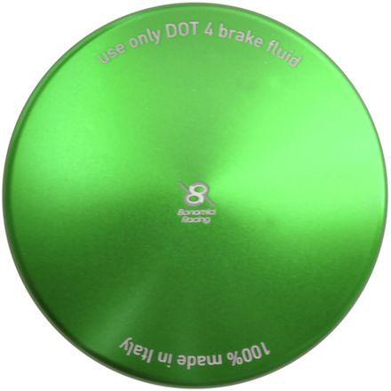 Silver Circle with Green Ball Logo - Bonamici Racing Front Brake Fluid Reservoir