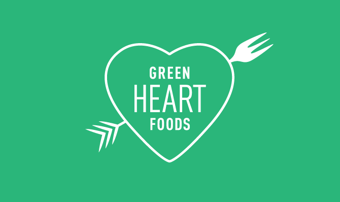 Blue and Green Heart Logo - Green Heart Foods — Andrea Stadelman, Designer