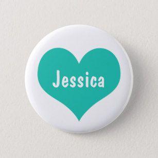 Blue and Green Heart Logo - Green Heart Badges & Pins | Zazzle UK