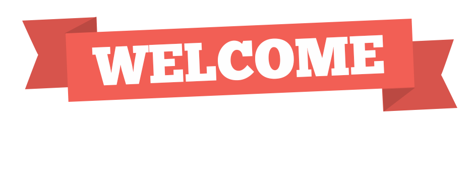 Red Welcome Logo - Simple Red Welcome Banner transparent PNG