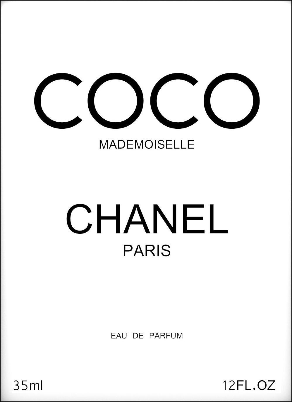 Coco Chanel Paris Logo - Coco Chanel Paris Black - 50x70 cm - BGA Fotobutik