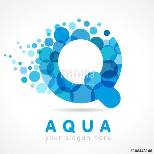 A and Q Logo - Aqua Q logo. Logo of tourism, resort or hotel by the sea in letter Q