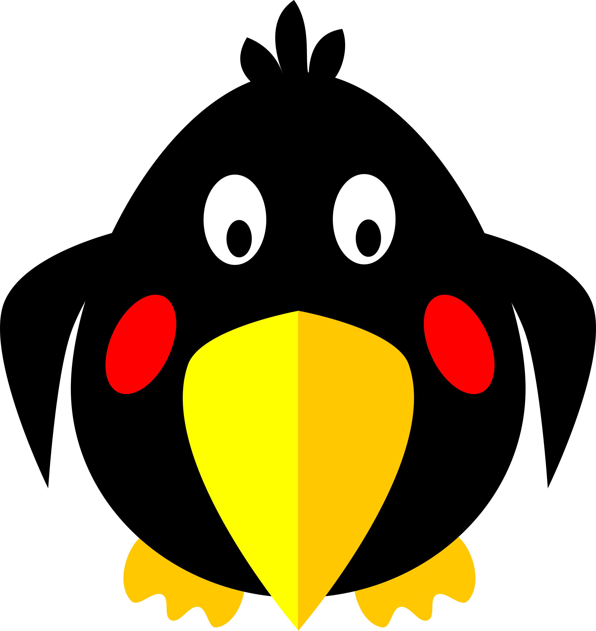 Black Bird Cartoon Logo - Clipart - black bird