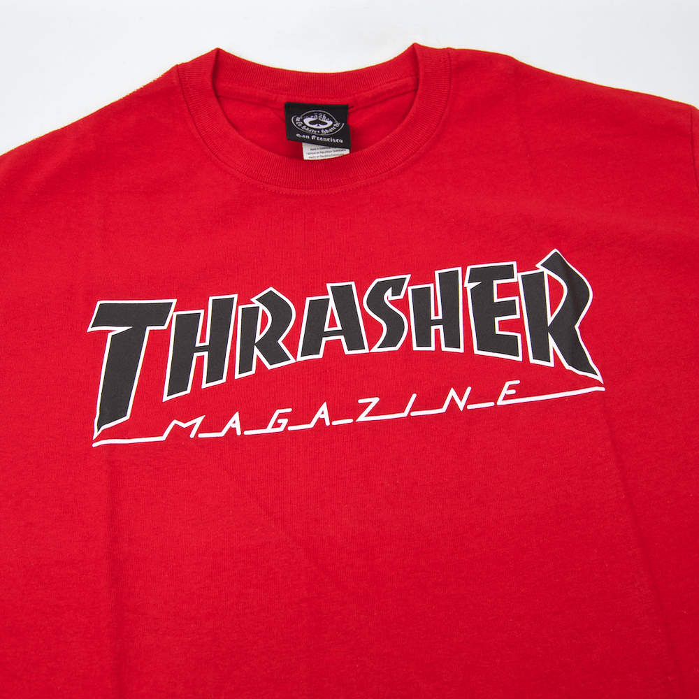 Red Welcome Logo - Thrasher - Outlined Logo T-Shirt - Red | Welcome Skate Store