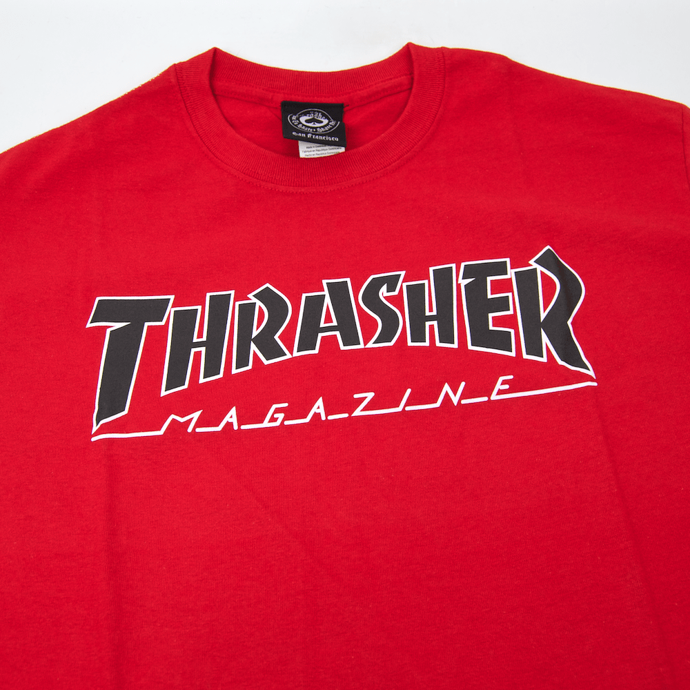 Red Welcome Logo - Thrasher Logo T Shirt. Welcome Skate Store