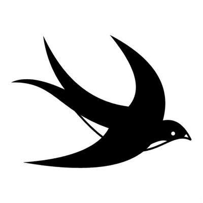 Black Bird Cartoon Logo - Fly Black Bird Tattoo
