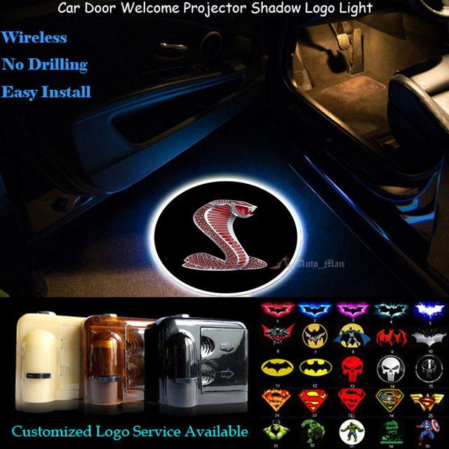 Red Welcome Logo - 3D Red Cobra Logo Wireless Car Door Welcome Ghost Shadow Spotlight