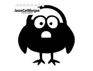 Black Bird Cartoon Logo - JCM Funny Cartoon Bird Car Boot Sticker Decal, Black: Amazon.co.uk ...