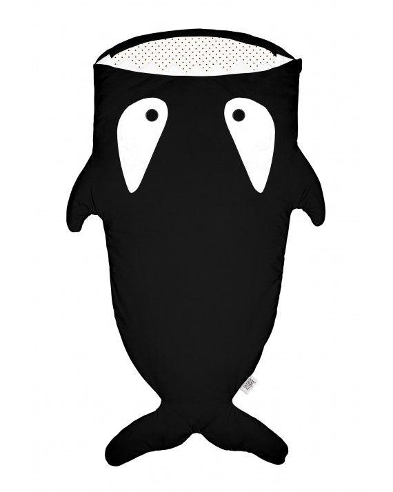 Black Bird Cartoon Logo - Black Sleeping Bag for Kids
