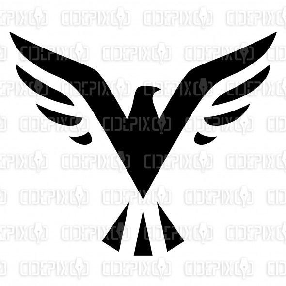 Black Bird Cartoon Logo - Cartoon Black Bird Silhouette and Eagle Icon | Cidepix