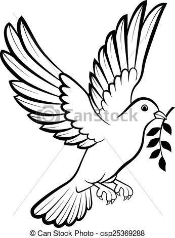Black Bird Cartoon Logo - Vector of Cartoon Dove birds logo for peace c - Vector ... | taru ...
