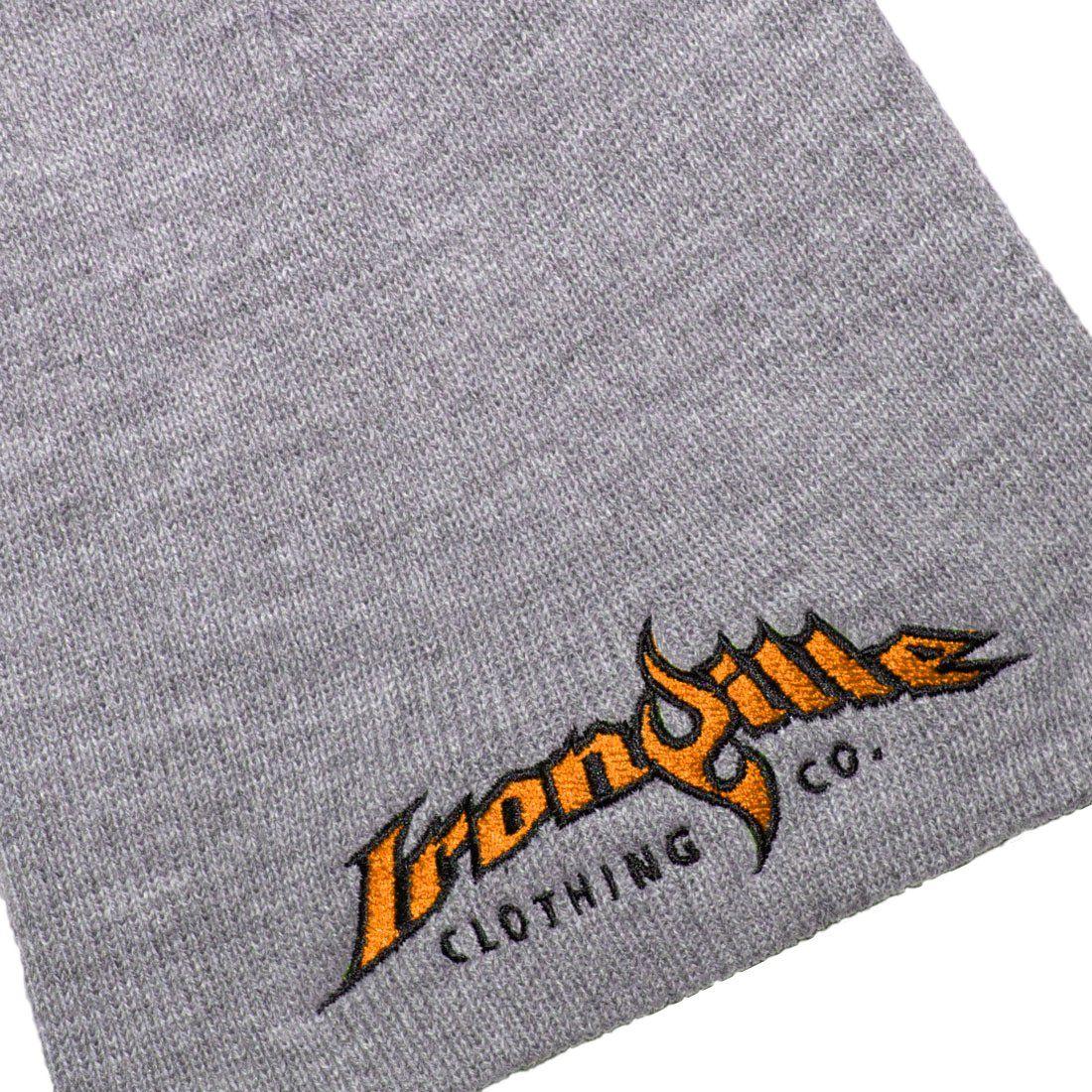 Gray and Orange Logo - Ironville Workout Beanie - Gray With Black and Orange Logo - - One ...