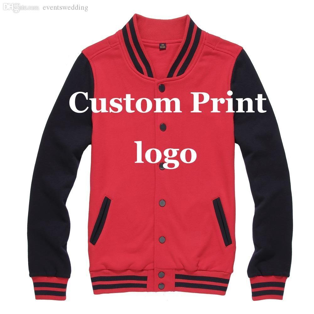 Custom Printing Logo - Fall Custom Baseball Jacket Print Customized Printing Logo Creat ...