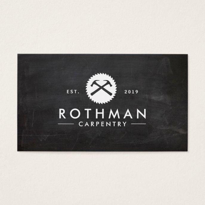 Custom Construction Logo - Carpentry Hammer and Saw Construction Logo 2 Business Card | Custom ...