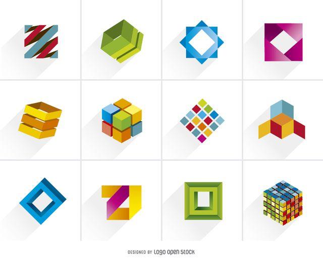 Multi Colored Cube Logo - Cube Logos