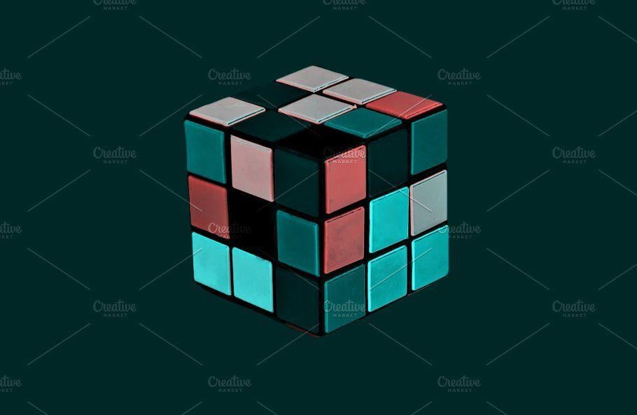 Multi Colored Cube Logo - Folding Multi Colored Cube Isolated. Beauty & Fashion Photo