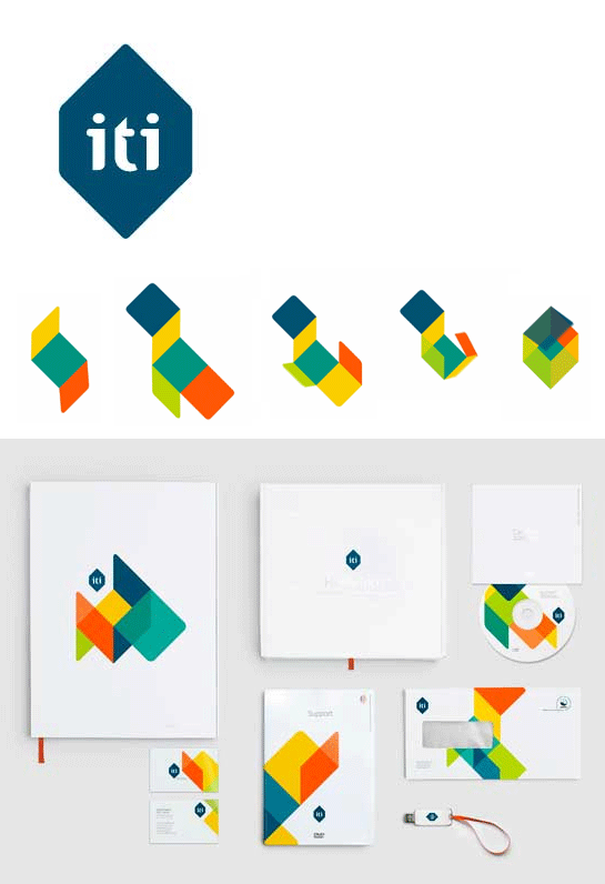 Multi Colored Cube Logo - Client: ITI Designers: Heydays Description: “The logo can be seen as