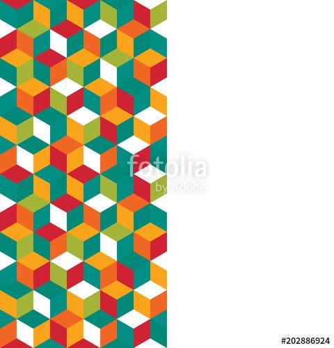 Multi Colored Cube Logo - Pattern of colored cubes. Multicolored cubic background. Cube ...