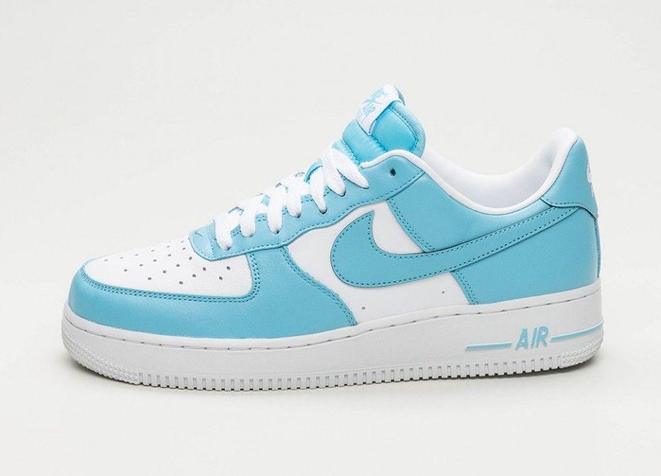 Blue and White Nike Logo - Nike Air Force 1 Low (Blue Gale / Blue Gale)