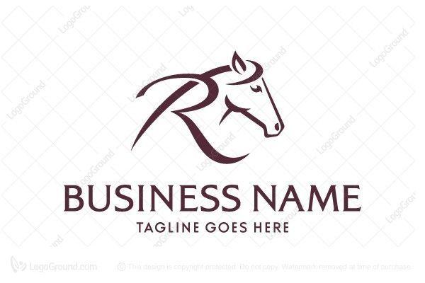 Stallion Head Logo - Logoground Logo for sale: Letter R Horse Head Logo Calligraphy style ...