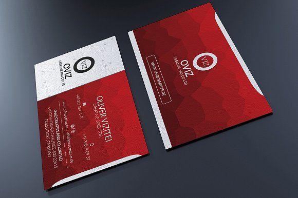 Red and White Business Logo - Red Business Card Business Card Templates Creative Market