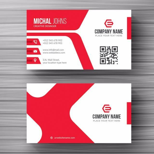 Red and White Business Logo - white business card with red details Template for Free Download