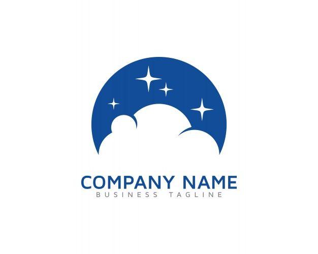 Cloud Logo - Cloud logo with stars design Vector | Premium Download