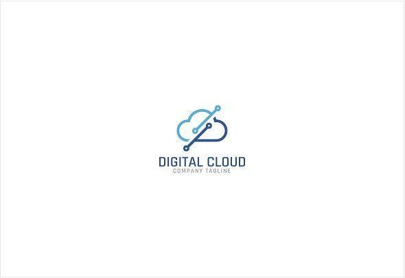 Cloud Logo - Digital Cloud Logo Logo Templates Creative Market