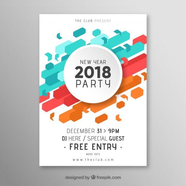 Red and Turquoise Logo - New year's party abstract poster in white, turquoise, red and orange ...