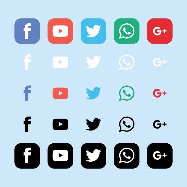 Light Blue Social Media Logo - Icons for social networks on a light blue background Vector | Free ...