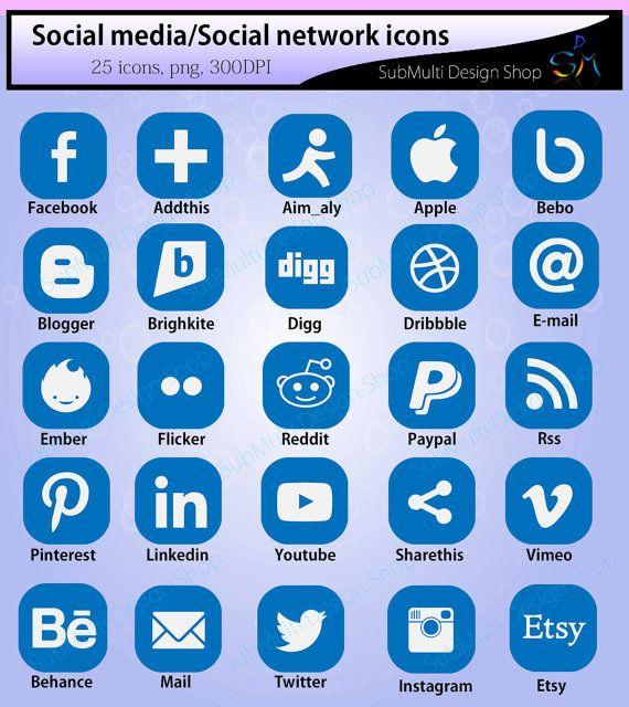 Light Blue Social Media Logo - Social media icons / social network icons / icons / web icons ...