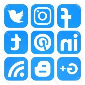 Light Blue Social Media Logo - D Social Media Pack Round | GeekChicPro