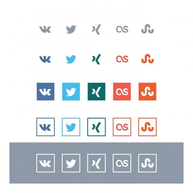Light Blue Social Media Logo - Social Media Icon Set With Light Background Vector, Set, Social ...