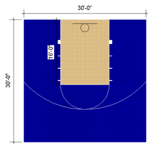 Dark Blue Lines Logo - OUTDOOR BASKETBALL COURT 30'X30' - Dark Blue with Beige Key - Lines ...