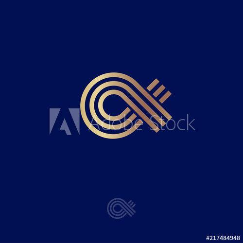 Dark Blue Lines Logo - Alpha Logo. Alpha emblem. Greek letter Alpha, consist of gold lines ...