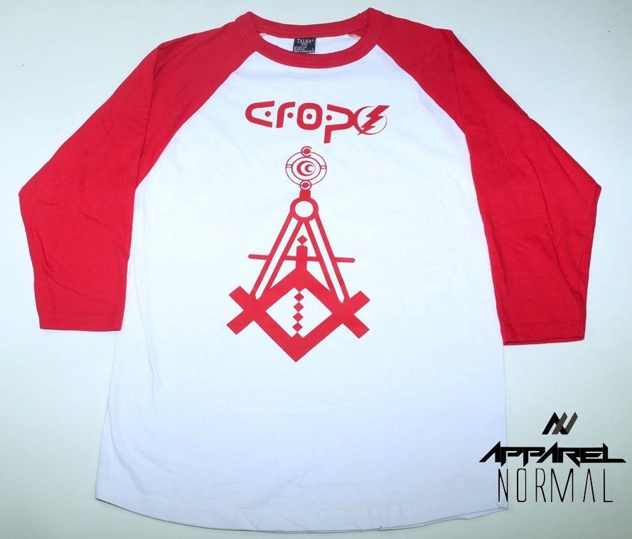 Red White Compass Logo - CropCircle Compass Logo Raglan Red/White