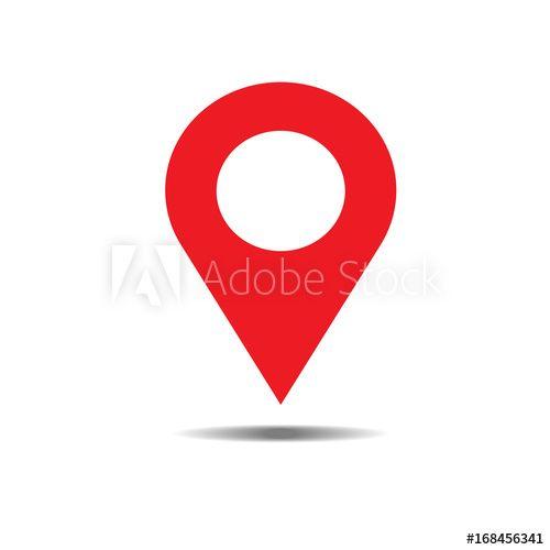 Red White Compass Logo - Location red icon vector. Pin sign Isolated on white background ...