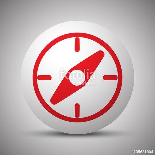 Red White Compass Logo - Red Compass icon on white sphere