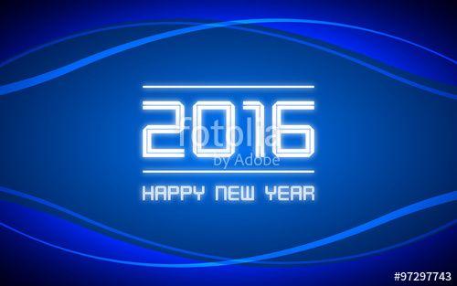 Dark Blue Lines Logo - happy new year 2016 and digital lines pattern on dark blue