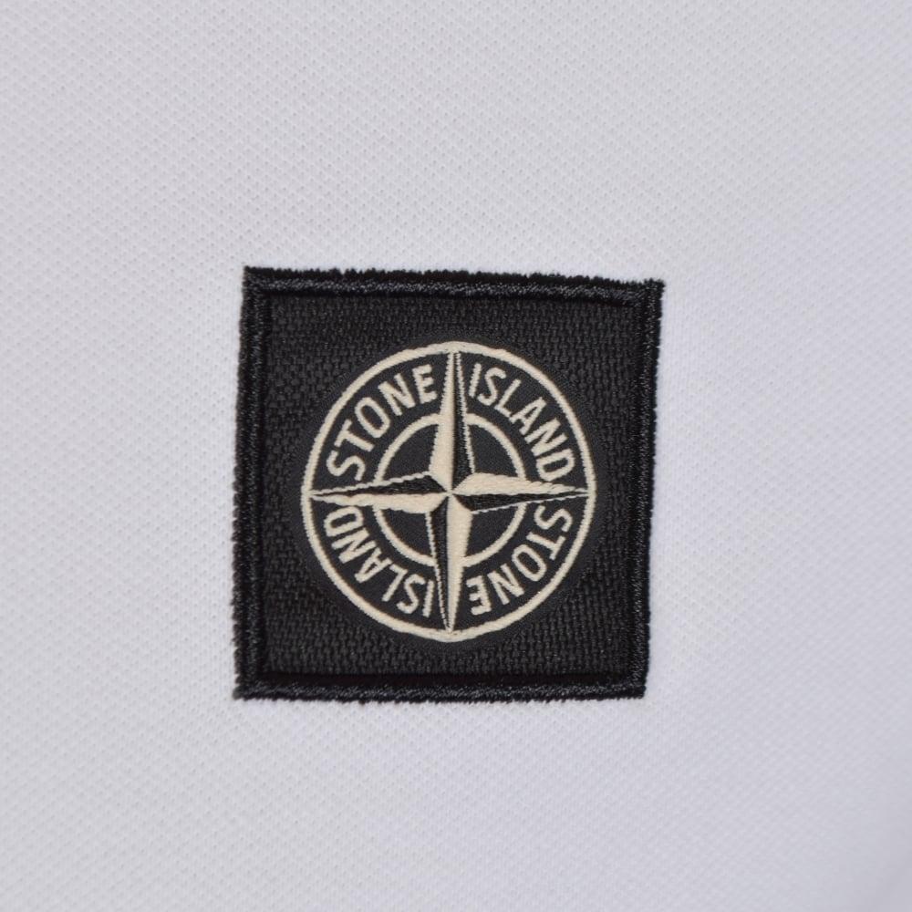 Red White Compass Logo - STONE ISLAND Stone Island White/Red Compass Logo Polo Shirt - Men ...