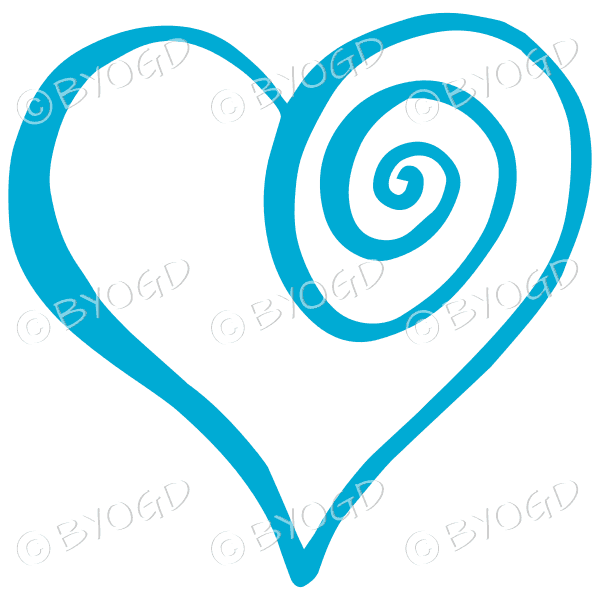 Light Blue Social Media Logo - Light blue spiral heart sticker for your social media ⋆ Be Your Own ...