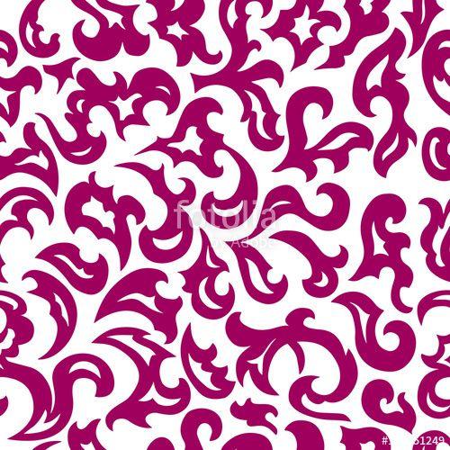 Purple Swirls and White Logo - Purple swirls on a white background, seamless pattern