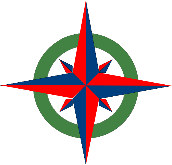 Red White Compass Logo - Compass Rose Red-blue-green Clip Art at Clker.com - vector clip art ...