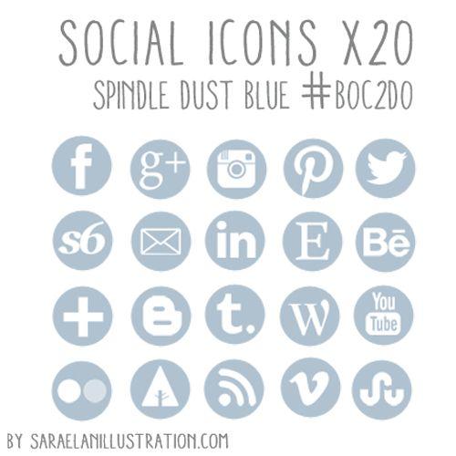 Light Blue Social Media Logo - Spindle dust blue social media icons complete pack x20 ...