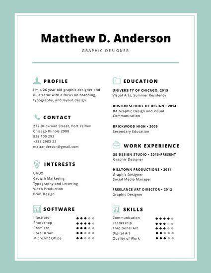Light Blue Social Media Logo - Light Blue Simple Icons Infographic Resume - Templates by Canva