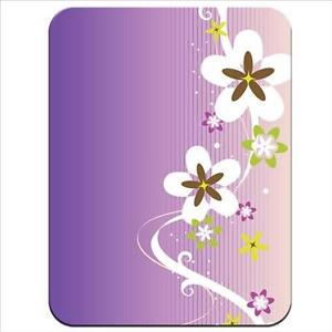 Purple Swirls and White Logo - White Flower Pattern With Swirls on Purple Premium Thick Rubber ...