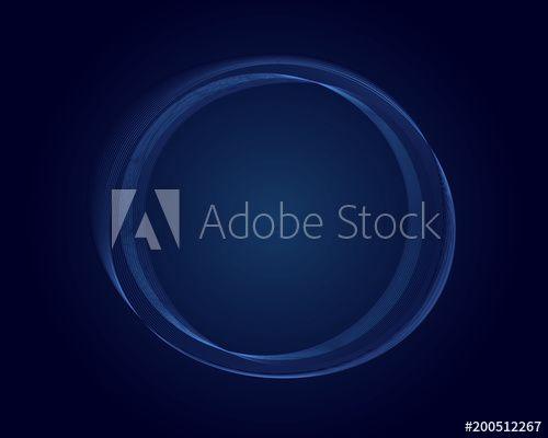 Dark Blue Lines Logo - Vector illustration abstract blue lines in circle on a dark blue